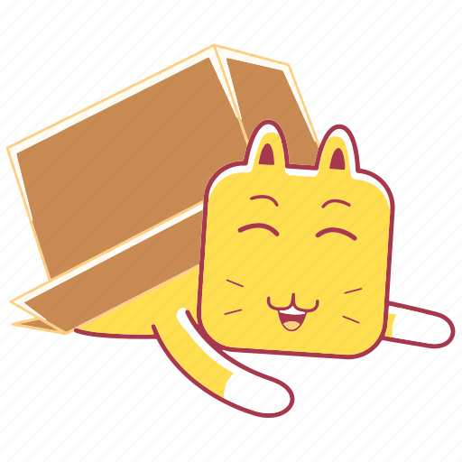 Cat, pet, box, cute, animal, domestic, kitten icon - Download on Iconfinder