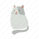 cat, flat, icon, funny, cute, play, christmas, animal, drawing