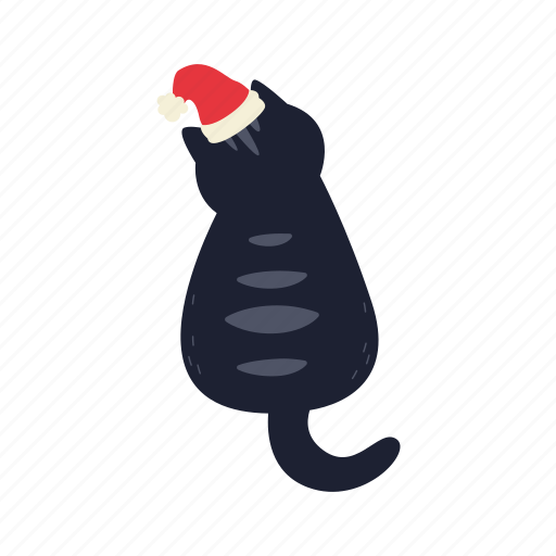 Cat, santa, claus, hat, costume, flat, icon icon - Download on Iconfinder