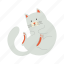 cat, flat, icon, funny, cute, play, christmas, animal, drawing 