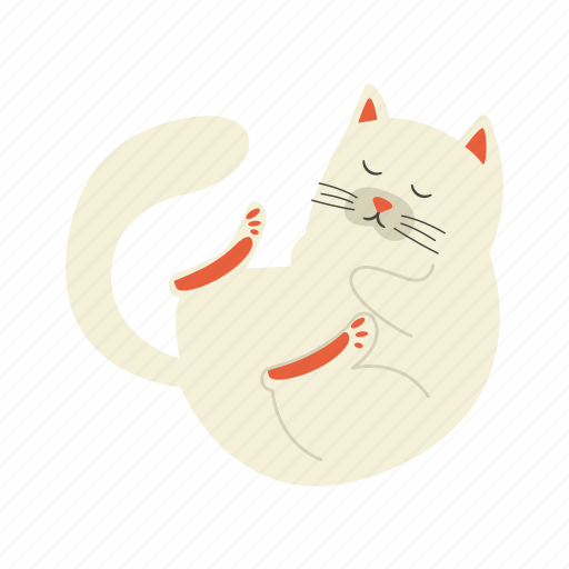 Cat, flat, icon, funny, cute, play, christmas icon - Download on Iconfinder