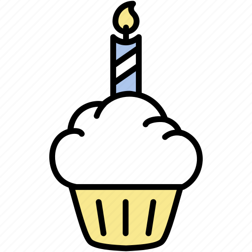 Cake, candle, cup, dessert, food, sweet, treat icon - Download on Iconfinder