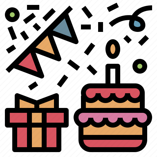 Birthday, cake, flag, gift, party, ribbon icon - Download on Iconfinder
