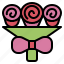 bouquet, bow, celebration, congratulation, flower, rose 