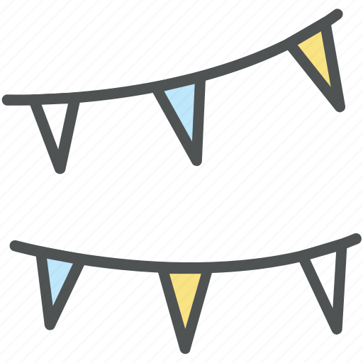 Buntings, garland, party decoration, party flags, pennants, small flags icon - Download on Iconfinder