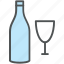 alcohol, alcoholic drink, beer bottle, drink, glass, wine, wine bottle 