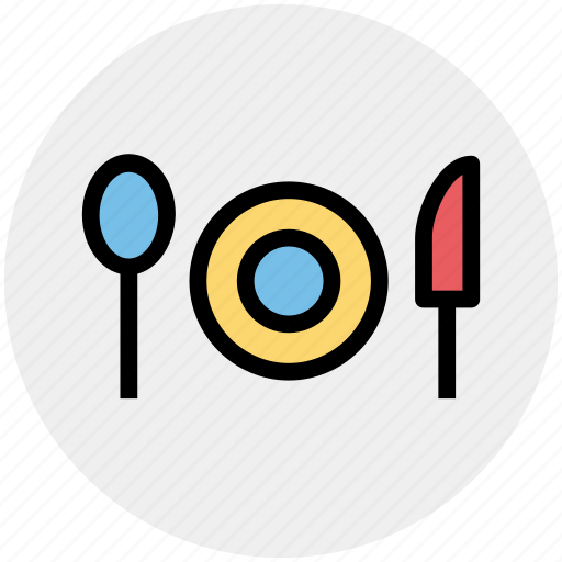 Dinner, flatware, knife, plate, spoon, utensil icon - Download on Iconfinder