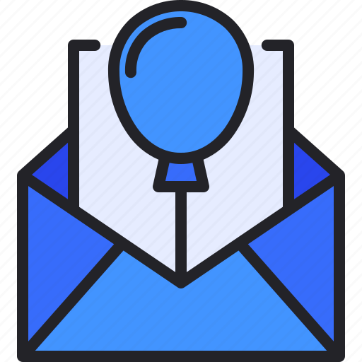Birthday, invitation, balloon, greeting, envelope icon - Download on Iconfinder