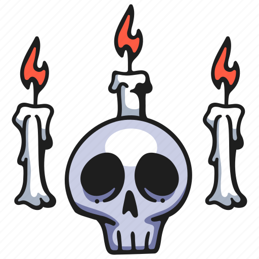 Witch, ritual, candle, flame, fire, halloween, skull icon - Download on Iconfinder