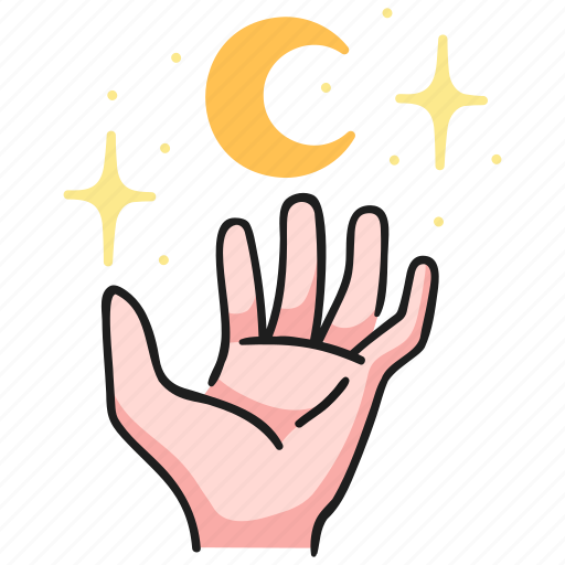 Moon, crescent, celestial, star, tattoo, hands, stars icon - Download on Iconfinder