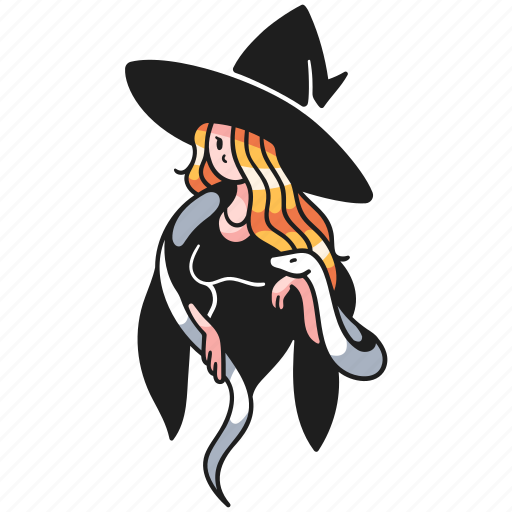Halloween, cute, witch, character, costume, magic, snake icon - Download on Iconfinder