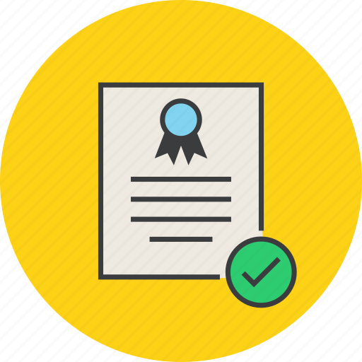 Approve, certificate, certification, confirm, document, rules, standard icon - Download on Iconfinder