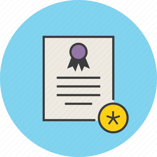 Certificate, certification, document, important, rules, standard, star icon - Download on Iconfinder
