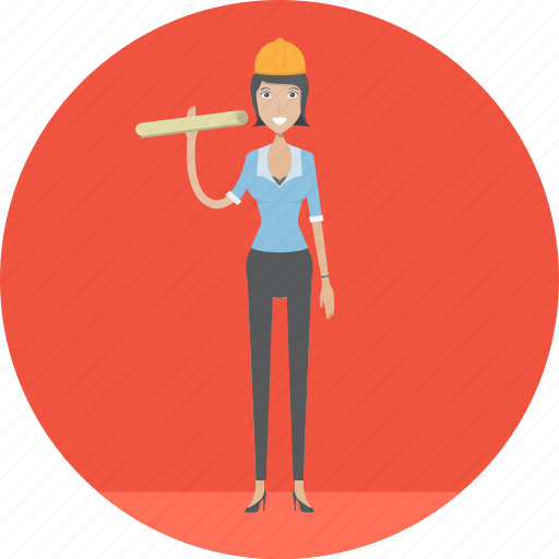Adult, architect, female, manufacturing, people, plan, profession icon - Download on Iconfinder