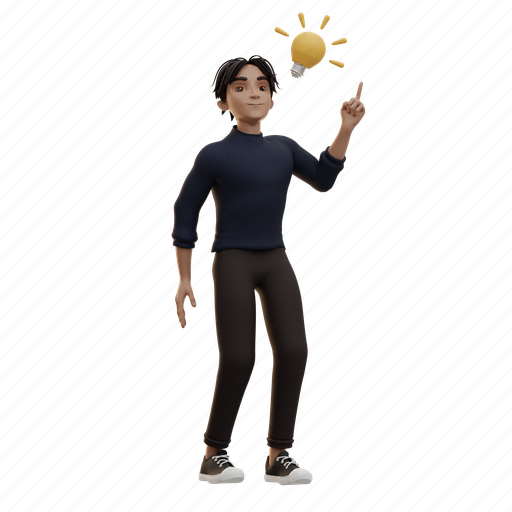 Character, idea, creative, business, people, digital, student 3D illustration - Download on Iconfinder