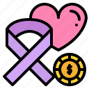 cancer, charity, ribbon, heart, donate, help