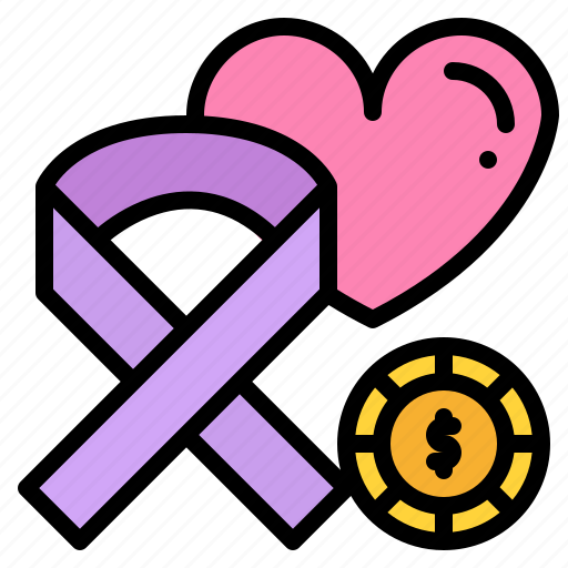 Cancer, charity, ribbon, heart, donate, help icon - Download on Iconfinder