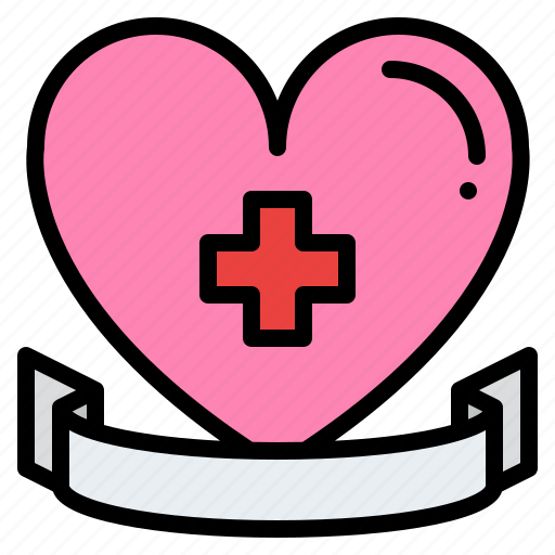 Health, foundation, charity, donate, heart, ribbon icon - Download on Iconfinder
