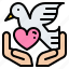 peace, charity, bird, supporting, love, give 