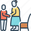 unity, rapprochement, helpful, subsidiary, supporting, accompanied, senior citizen 