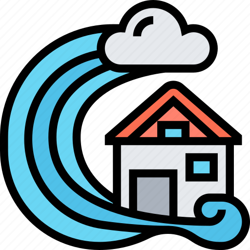 Disaster, tsunami, house, nature, devastation icon - Download on Iconfinder