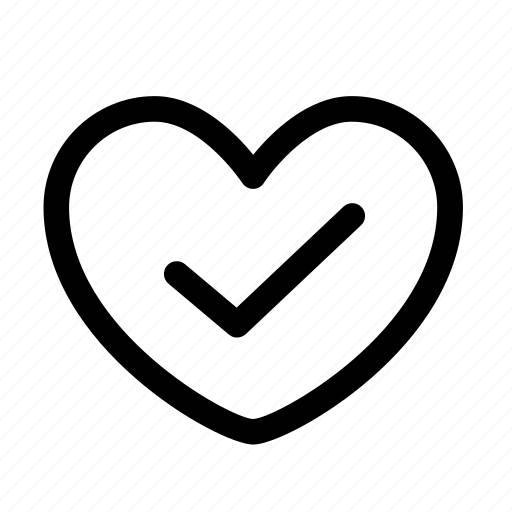 Heart, checkmark, certify, success, love, check, done icon - Download on Iconfinder