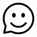chat, emoji, emoticon, message, smiling, talk, typing 