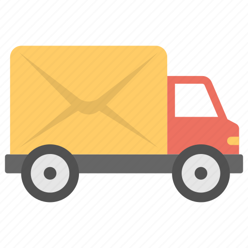 Mail delivery vehicle, mail distribution service, mail lorry, mail truck, mail van icon - Download on Iconfinder