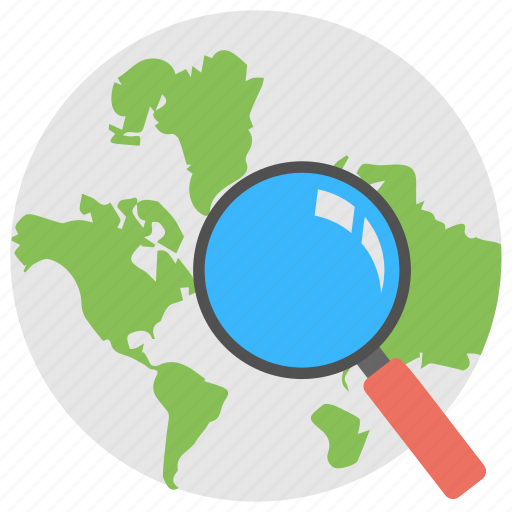Global search, globe with magnifier, internet marketing, internet search symbol, search concept icon - Download on Iconfinder
