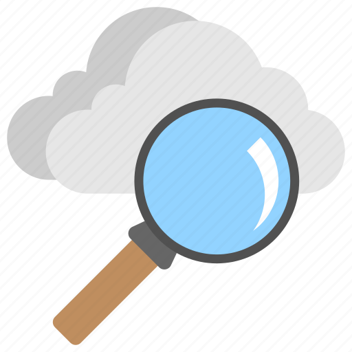 Cloud computing concept, cloud exploration, cloud monitoring service, cloud search, cloud with magnifier icon - Download on Iconfinder