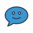 bubble, chat, emoji, face, smiley