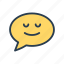 bubble, chat, face, message, smiley 