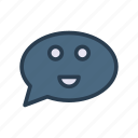 bubble, chat, face, message, smiley