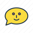 bubble, chat, emoji, face, smiley