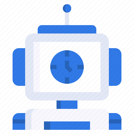 Clock, timeout, robot, communications, assistant icon - Download on Iconfinder