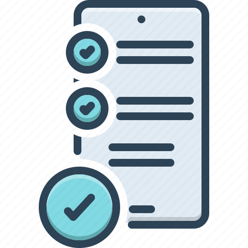Complete, finished, document, phone, checkbox, application, feedback icon - Download on Iconfinder