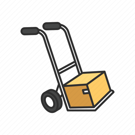 Box, box in a dolly, delivery, dolly icon - Download on Iconfinder