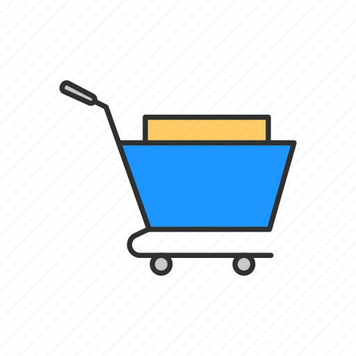 Blue cart, cart, goods, shopping icon - Download on Iconfinder