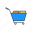 cart, cart with goods, shopping, shopping cart 