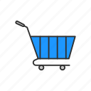 blue cart, cart, shop, shopping