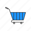 blue cart, cart, shop, shopping 