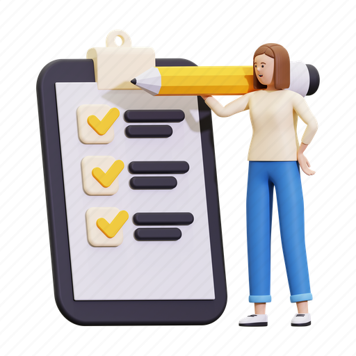 Check, checklist, ok, approve, accept, good, yes 3D illustration - Download on Iconfinder