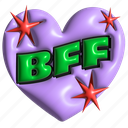 bff, typography, best friend forever, word, puffy, encourage, 3d