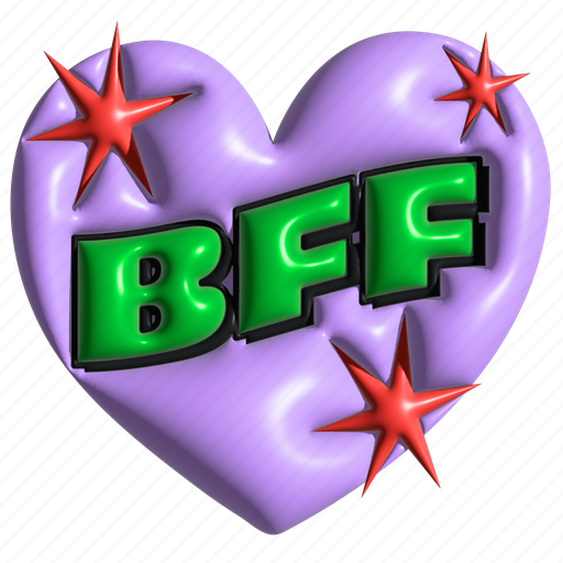 Bff, typography, best friend forever, word, puffy, encourage, 3d icon - Download on Iconfinder