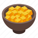 bowl, cheese, isometric