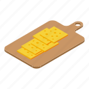 cutted, cheese, isometric