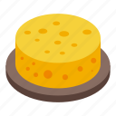 cheese, wheel, isometric