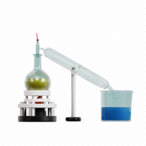 Distillation, distillery, chemistry, laboratory, chemical, funnel, petroleum 3D illustration - Download on Iconfinder