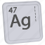 ag, silver, metal, atomic, number 
