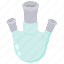 three, neck, flask, tube, lab